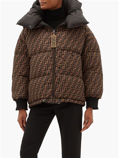 fendi logo puffer jacket|Fendi puffer down jacket.